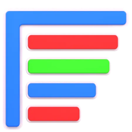 Horizontal bar chart  3D Icon