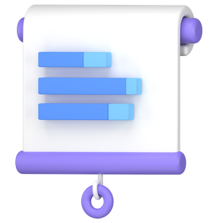 Horizontal Bar Graph  3D Icon