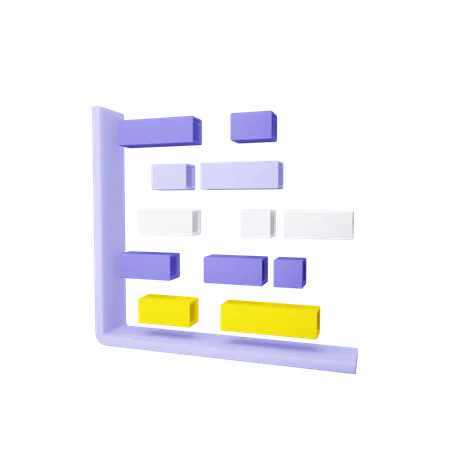 Horizontal Chart  3D Icon