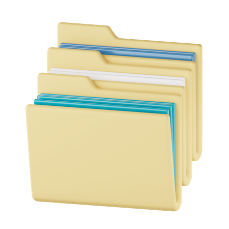 Horizontal Files  3D Icon