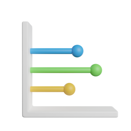 Horizontal Line Chart  3D Icon