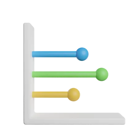 Horizontal Line Chart  3D Icon