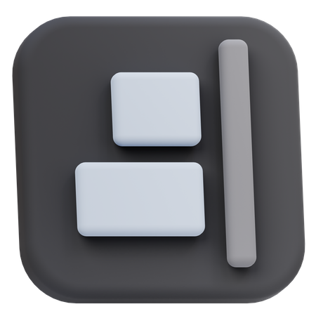 Horizontal rechtsbündig  3D Icon