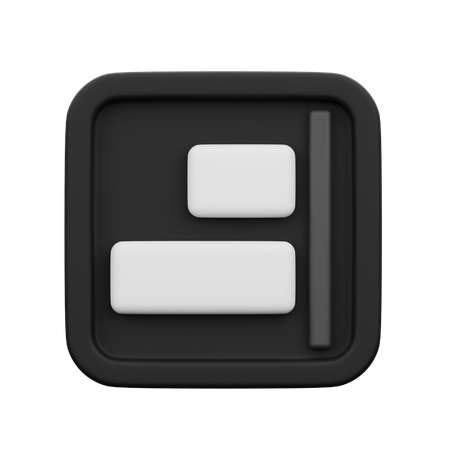 Horizontal rechtsbündig  3D Icon