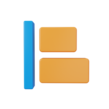 Horizontal Right Align  3D Icon