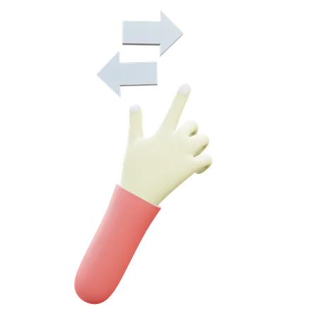 Horizontal Scroll Finger Gesture  3D Icon