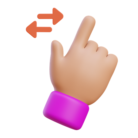 Horizontal Scroll Hand Gesture  3D Icon