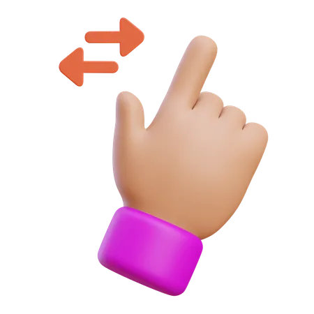 Horizontal Scroll Hand Gesture  3D Icon