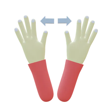 Horizontal Spread Finger Gesture  3D Icon