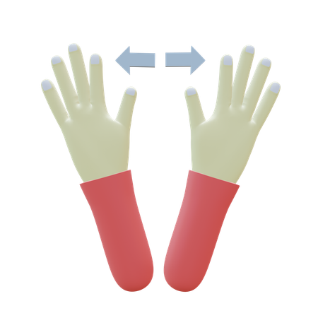 Horizontal Spread Finger Gesture  3D Icon