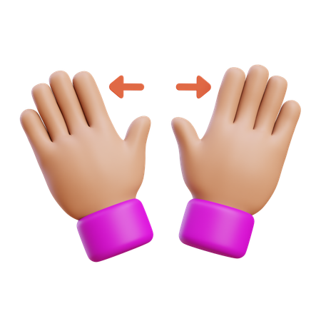 Horizontal Spread Hand Gesture  3D Icon