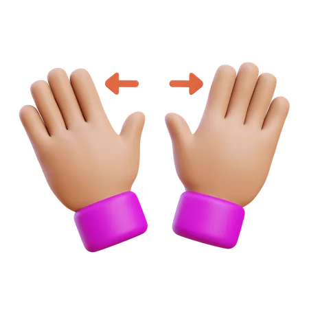 Horizontal Spread Hand Gesture  3D Icon