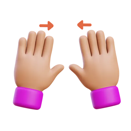 Horizontale Pinch-Handbewegung  3D Icon