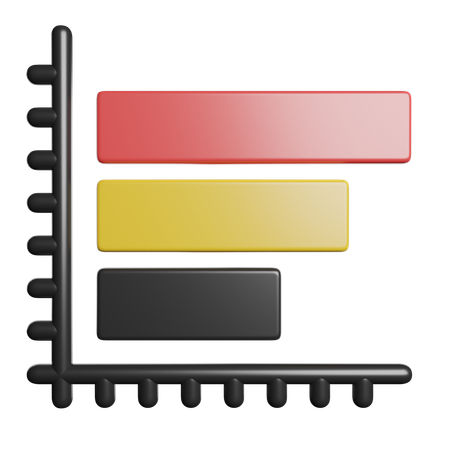 Horizontales Balkendiagramm  3D Icon