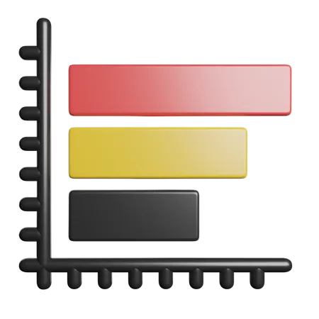 Horizontales Balkendiagramm  3D Icon