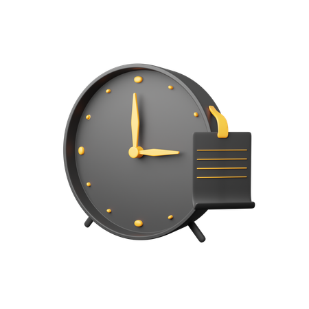 Horloge avec note  3D Icon