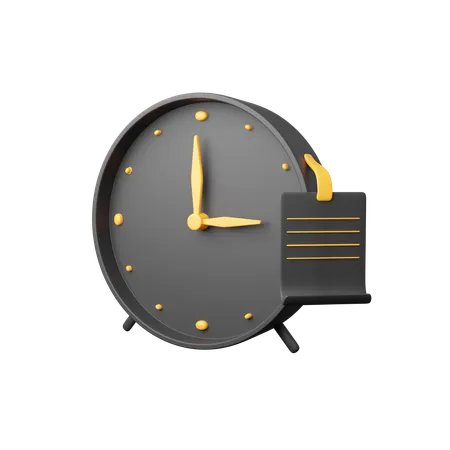 Horloge avec note  3D Icon