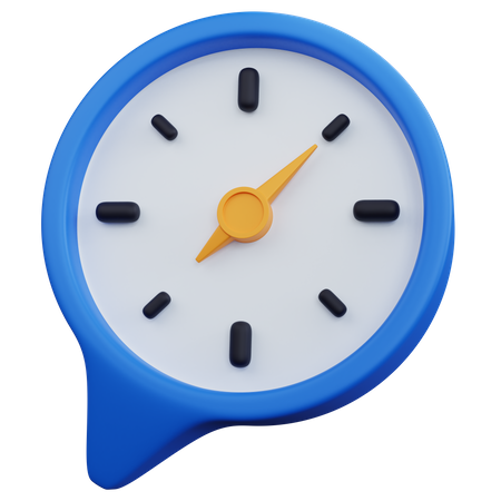 Discussion avec l'horloge bleue  3D Icon