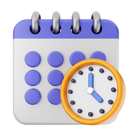 Calendrier de l'horloge  3D Icon