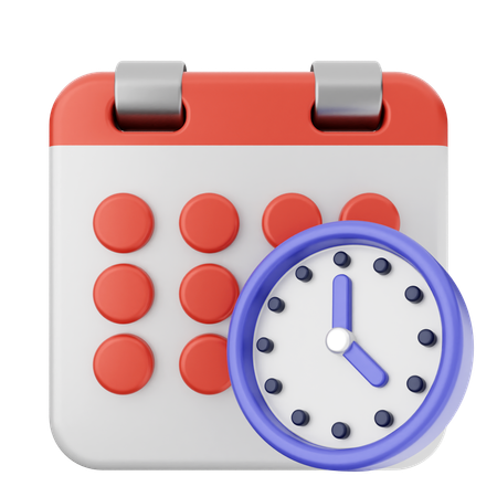 Calendrier de l'horloge  3D Icon