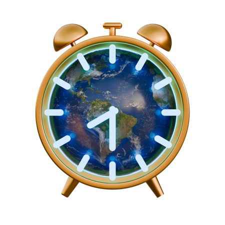 Horloge de l'heure de la terre  3D Icon