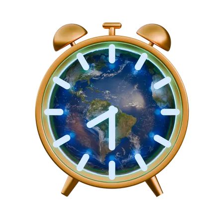 Horloge de l'heure de la terre  3D Icon