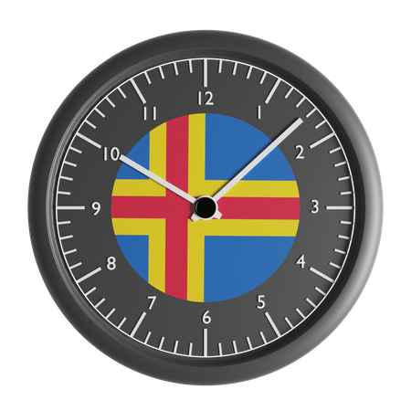 Horloge murale avec le drapeau d'Aland  3D Icon