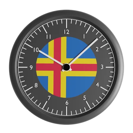 Horloge murale avec le drapeau d'Aland  3D Icon