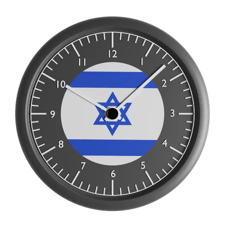 Horloge murale avec le drapeau d'Israël  3D Icon