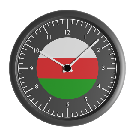 Horloge murale avec le drapeau d'Oman  3D Icon