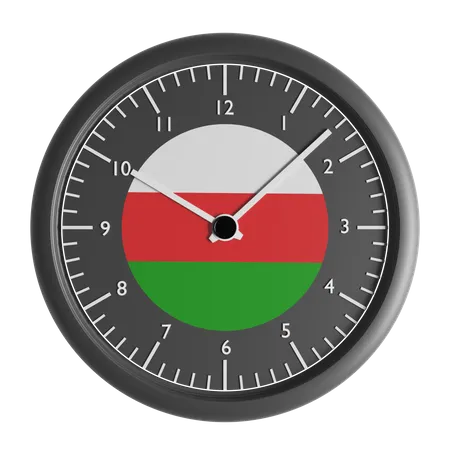 Horloge murale avec le drapeau d'Oman  3D Icon