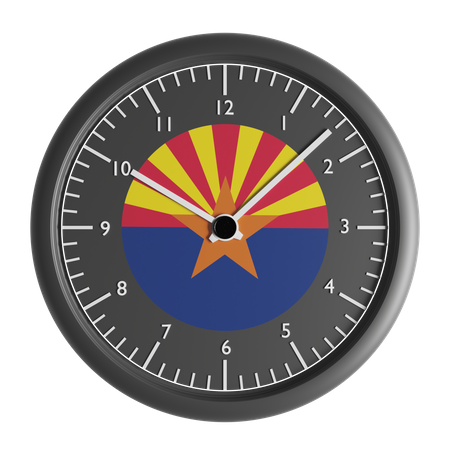 Horloge murale avec le drapeau de l'Arizona  3D Icon