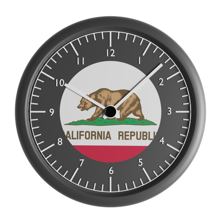 Horloge murale avec le drapeau de la Californie  3D Icon