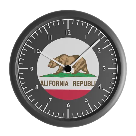 Horloge murale avec le drapeau de la Californie  3D Icon