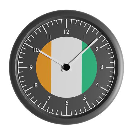 Horloge murale avec le drapeau de la Côte d'Ivoire  3D Icon