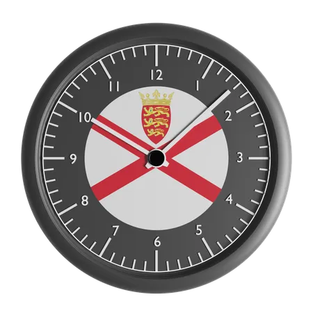 Horloge murale avec le drapeau de Jersey  3D Icon