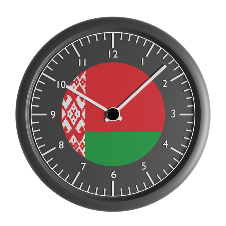 Horloge murale avec le drapeau de la Biélorussie  3D Icon