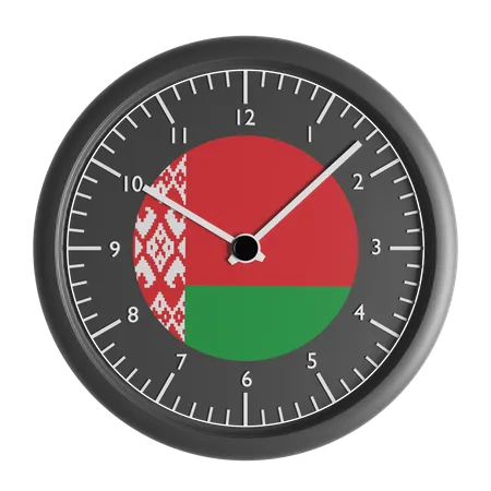 Horloge murale avec le drapeau de la Biélorussie  3D Icon