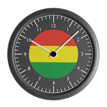 Horloge murale avec le drapeau de la Bolivie  3D Icon