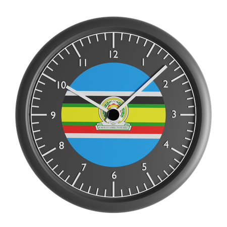Horloge murale avec le drapeau de la Communauté d'Afrique de l'Est  3D Icon