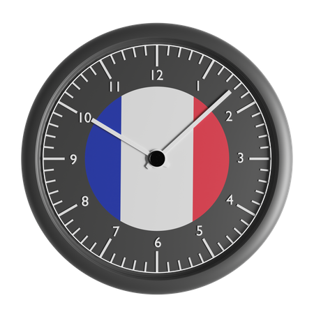 Horloge murale avec le drapeau de la France  3D Icon