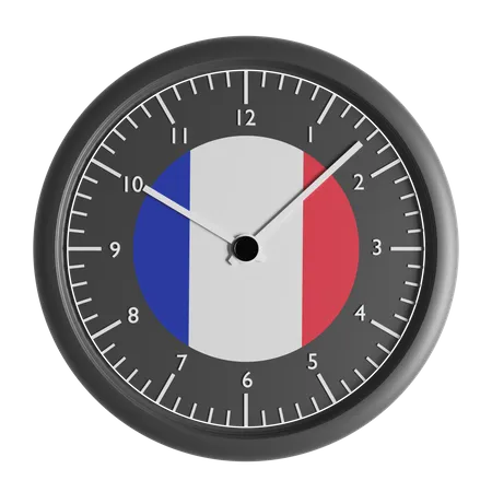 Horloge murale avec le drapeau de la France  3D Icon