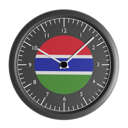 Horloge murale avec le drapeau de la Gambie  3D Icon