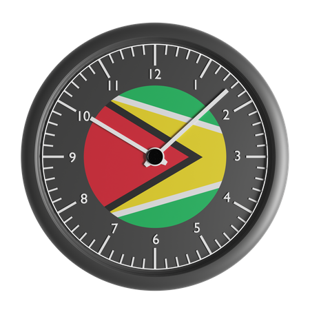 Horloge murale avec le drapeau de la Guyane  3D Icon
