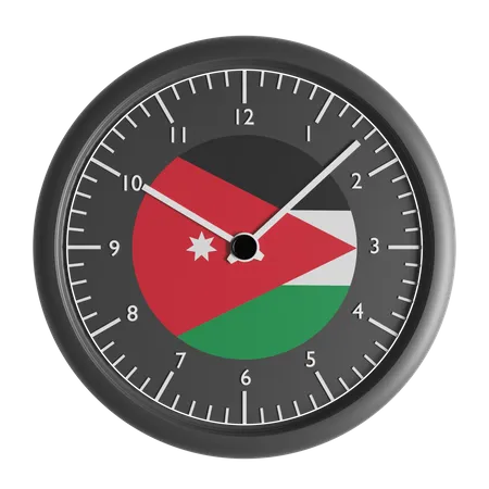 Horloge murale avec le drapeau de la Jordanie  3D Icon