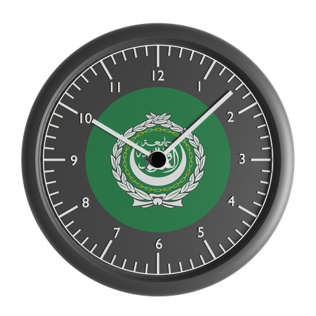 Horloge murale avec le drapeau de la Ligue Arabe  3D Icon