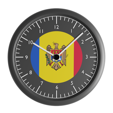 Horloge murale avec le drapeau de la Moldavie  3D Icon