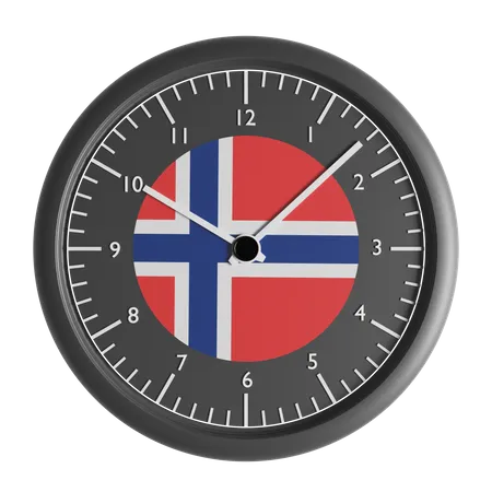 Horloge murale avec le drapeau de la Norvège  3D Icon