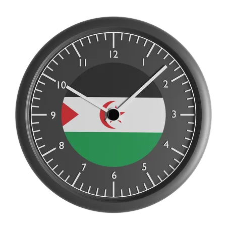 Horloge murale avec le drapeau de la République Arabe Sahraouie Démocratique  3D Icon