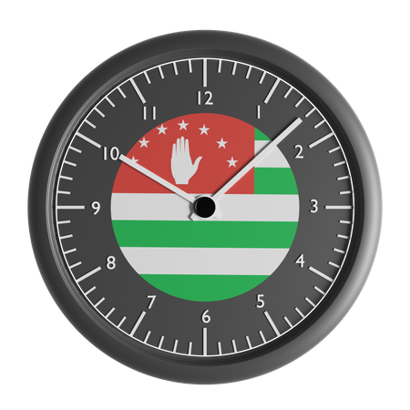 Horloge murale avec le drapeau de la République d'Abkhazie  3D Icon